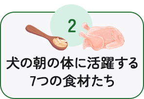 犬の朝の体に活躍する7つの食材たち